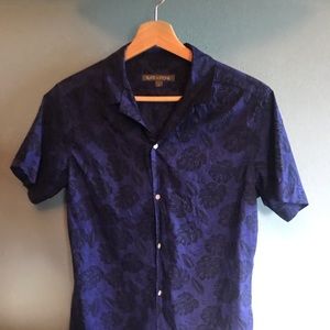 Slate & Stone cotton camp-collar leaf button down